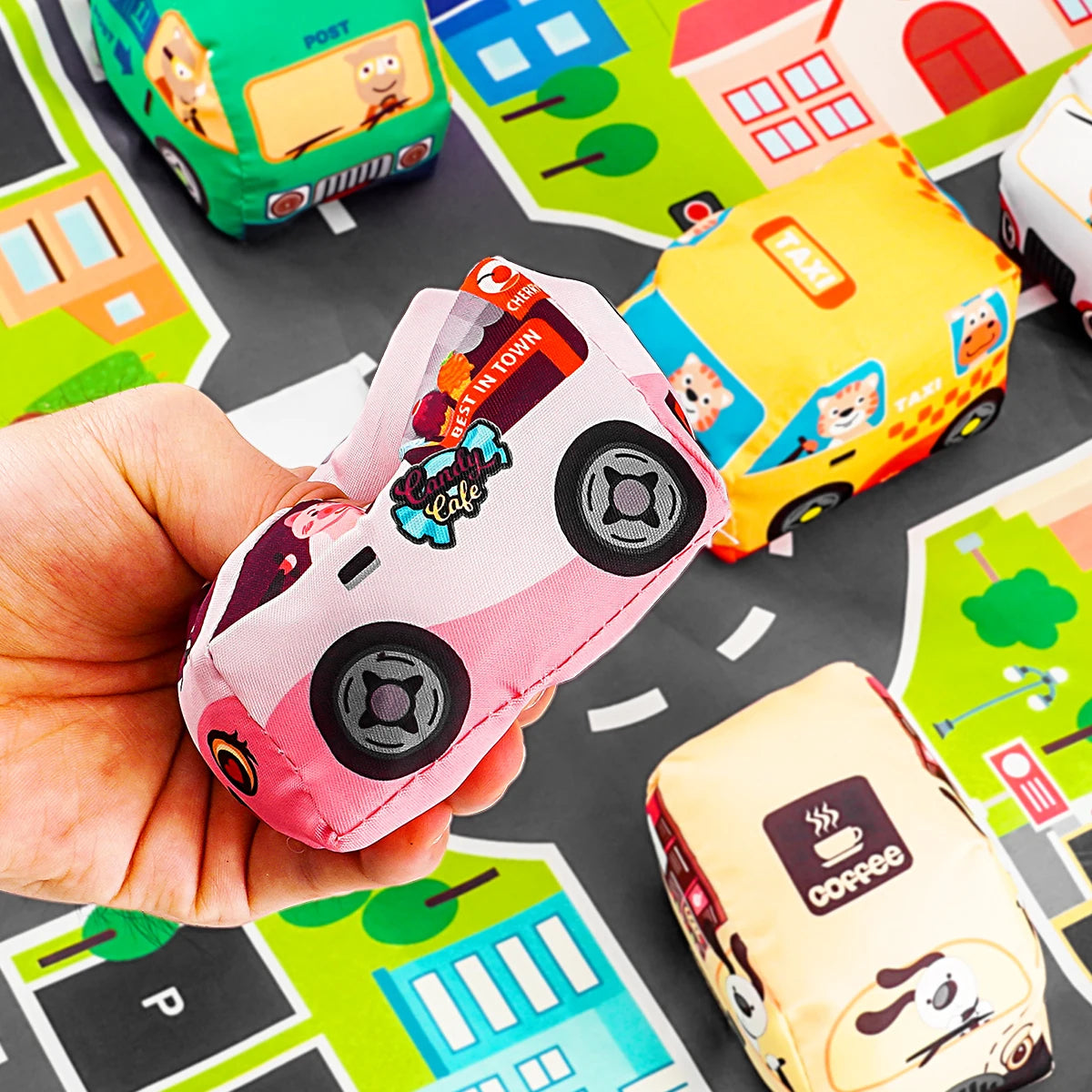 PlayRide™ Soft Car Toy Set with Mat Shopulia