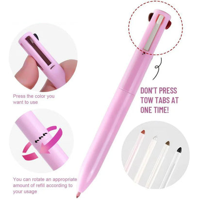 4 in 1 Multi-function Makeup Pen, Compact Travel Eyeliner, Lip Liner, Eyebrow Pencil, Highlighter Eyeshadow Pen, Shopulia