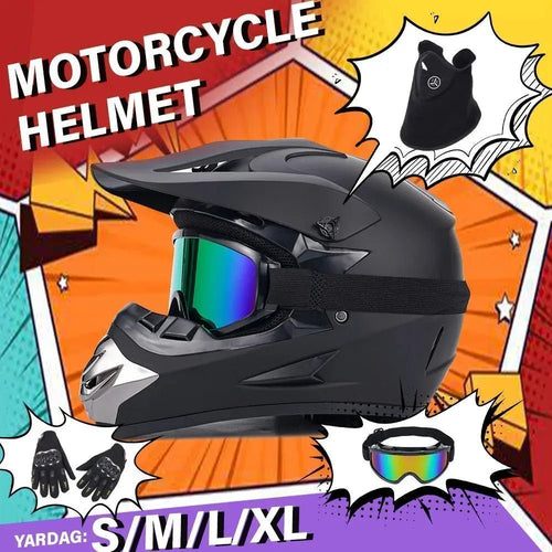 Motocross Full Face Helmet Adult Dirt Bike UTV Off-Road Helmet Goggles Gloves and Face Mask Matte Black Motorcycle Accessories | Shopulia