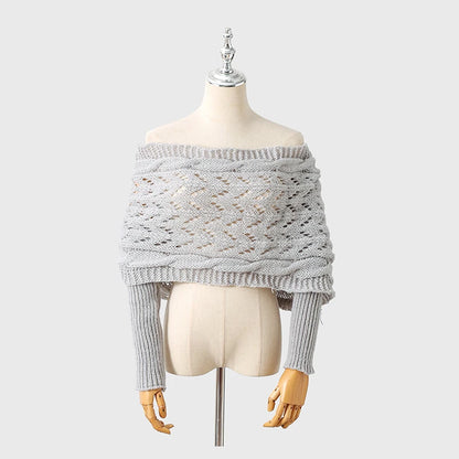 The CozeWrap: All-in-One Knitted Scarf with Sleeves | Winter Wear for Women - Shopulia