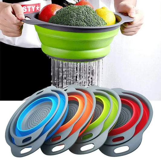FoldiDrain™ Silicone Collapsible Basket Shopulia
