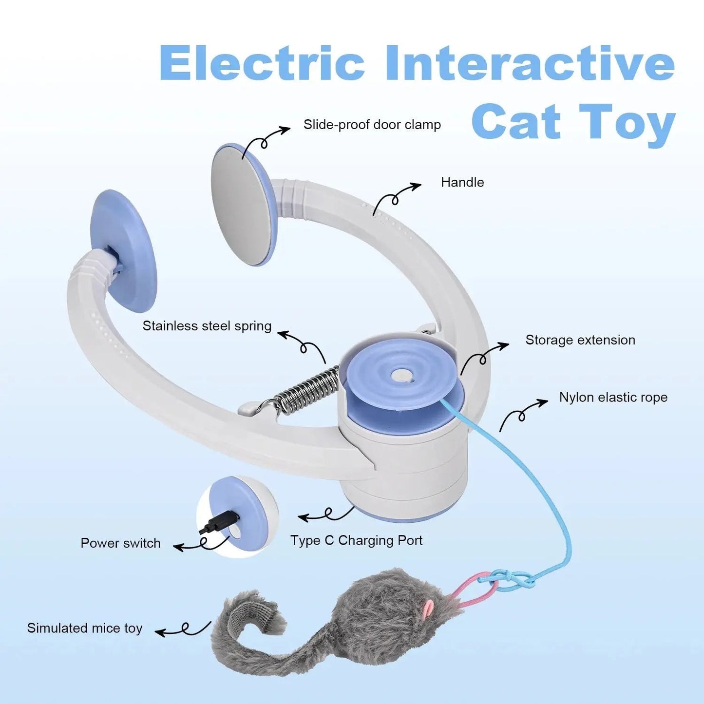 Cat Toys Electric Door Hanging Cat Toy Interactive Cat Toy USB Rechargeable Self Play Toy Retractable Kitten Toys | Shopulia