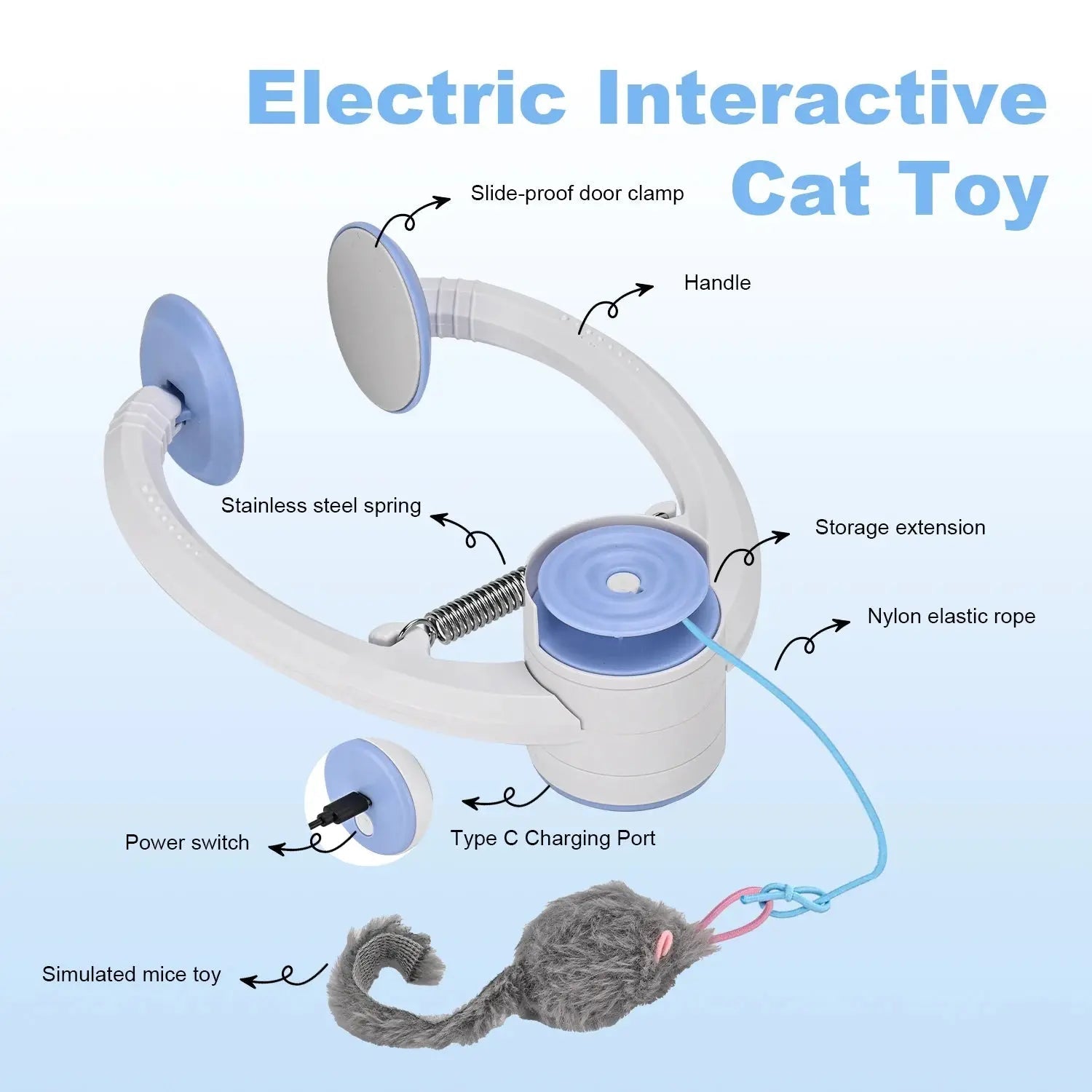 Cat Toys Electric Door Hanging Cat Toy Interactive Cat Toy USB Rechargeable Self Play Toy Retractable Kitten Toys | Shopulia