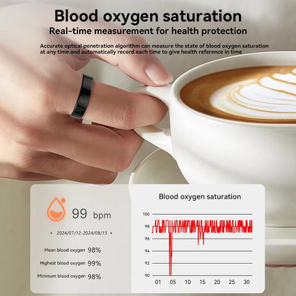 SR08 Smart Fitness Ring with Heart Rate and Blood Oxygen Monitoring
