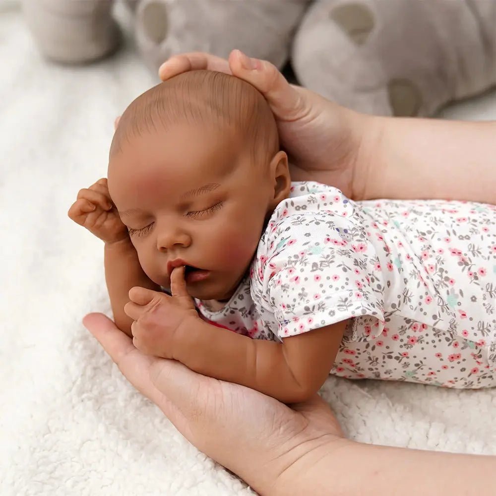 Risbecko 43CM Levi Newborn Baby Doll Reborn Sleeping Soft Silicone Flexible 3D Skin Tone with Visible Veins Hand Paint Hair Doll | Shopulia