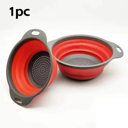 FoldiDrain™ Silicone Collapsible Basket Shopulia