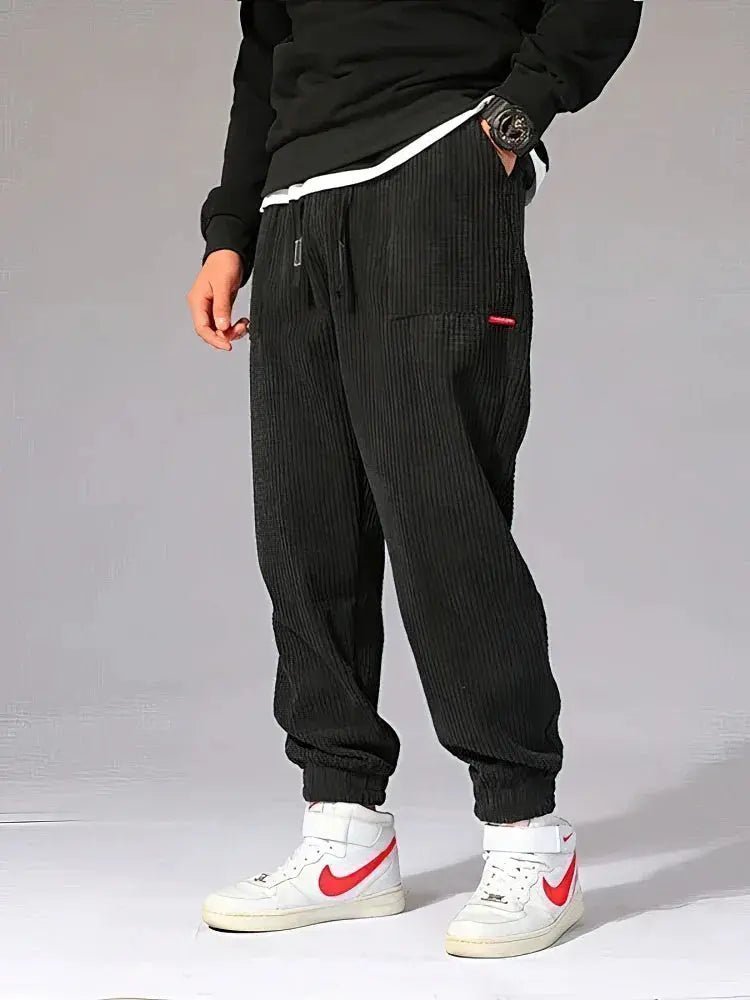 Autumn Winter Warm Motorcycle Jogger Corduroy Pants Men Tech Fleece Sweatpants Casual Harem Pants Male Sport Thermal Trousers Shopulia