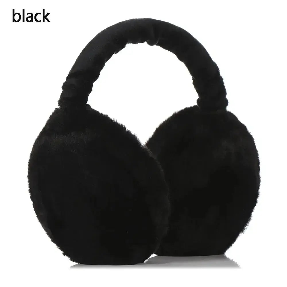 Fashion Autumn Winter Earmuffs Women Men Ear Warmer Plush Solid Color Adjustable Foldable Ear Muffs Earflap Earmuffs | Shopulia