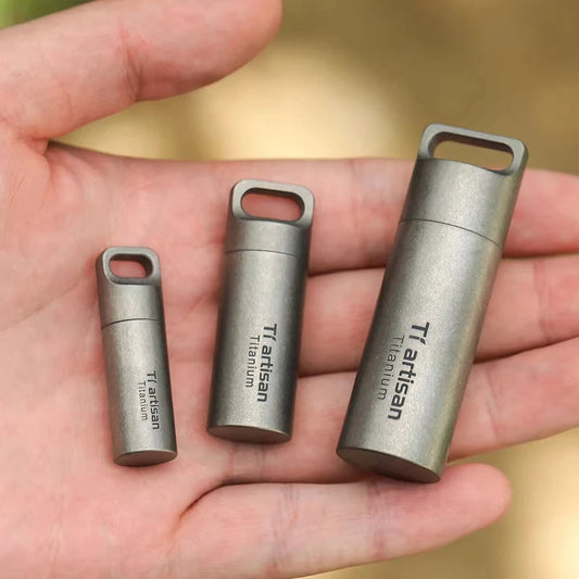 Tiartisan™ Waterproof Titanium Pill Bottle – Mini EDC Medicine Case Shopulia