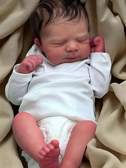 Risbecko Lifelike 43cm Finished Reborn Doll, Like Real Baby Handmade Art Doll, 3D Painted Skin With Visible Veins Vinyl Limbs Shopulia