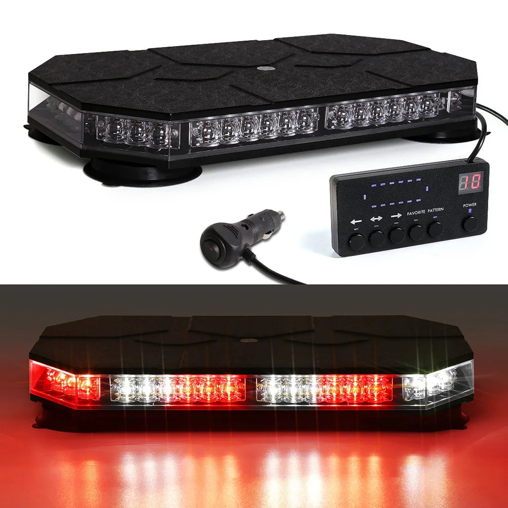 42 LED Car Roof Top Strobe Lights Emergency Warning Safety Beacon Magnetic Mount For Truck Ambulance Snow Plow police lights bli Shopulia