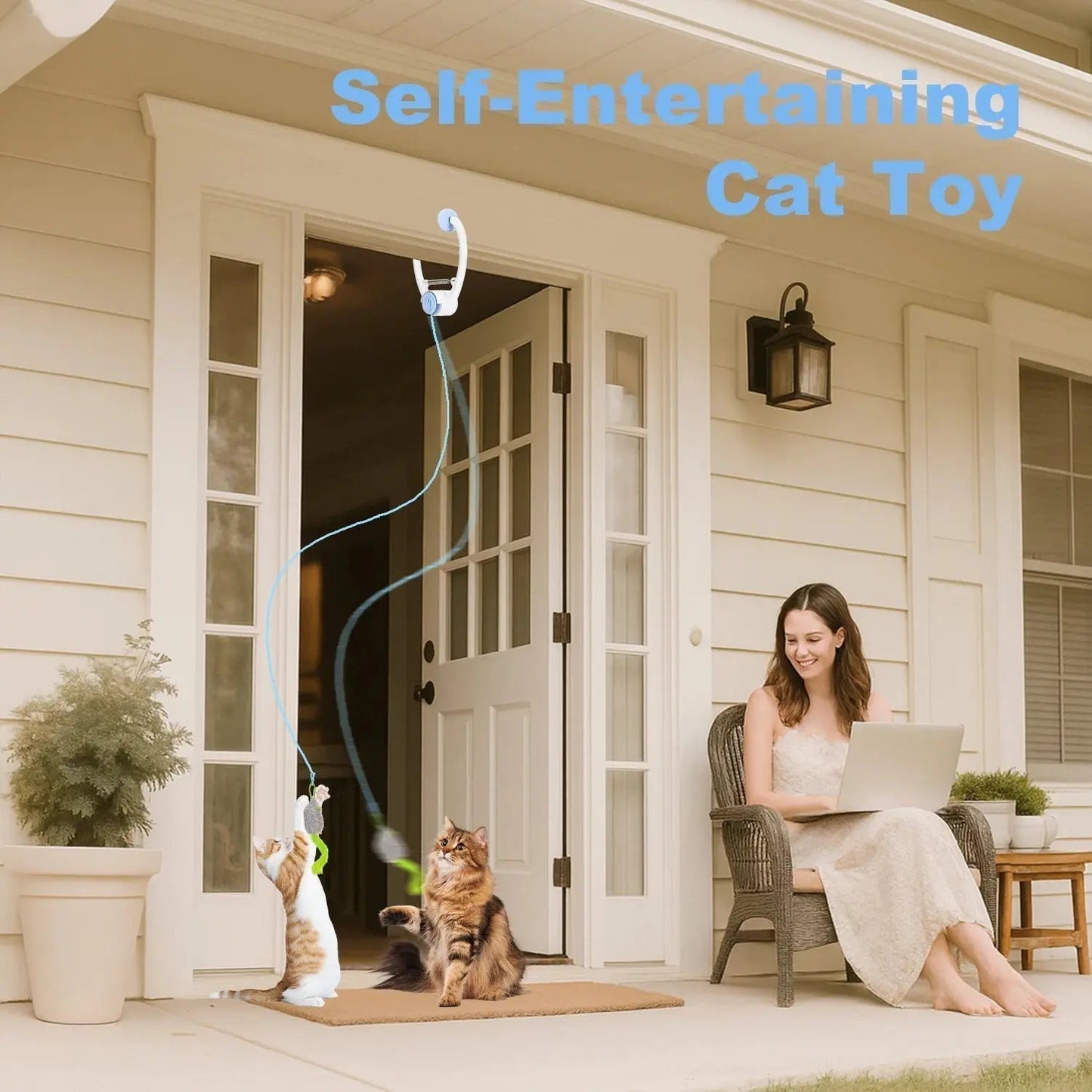 Cat Toys Electric Door Hanging Cat Toy Interactive Cat Toy USB Rechargeable Self Play Toy Retractable Kitten Toys | Shopulia