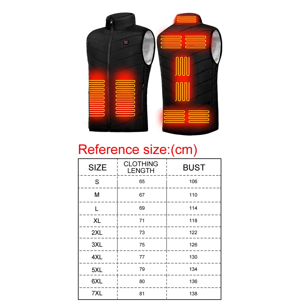 9 Heated Vest Zones Electric Heated Jackets Men Women Sportswear Heated Coat Graphene Heat Coat USB Heating Jacket For Camping Shopulia