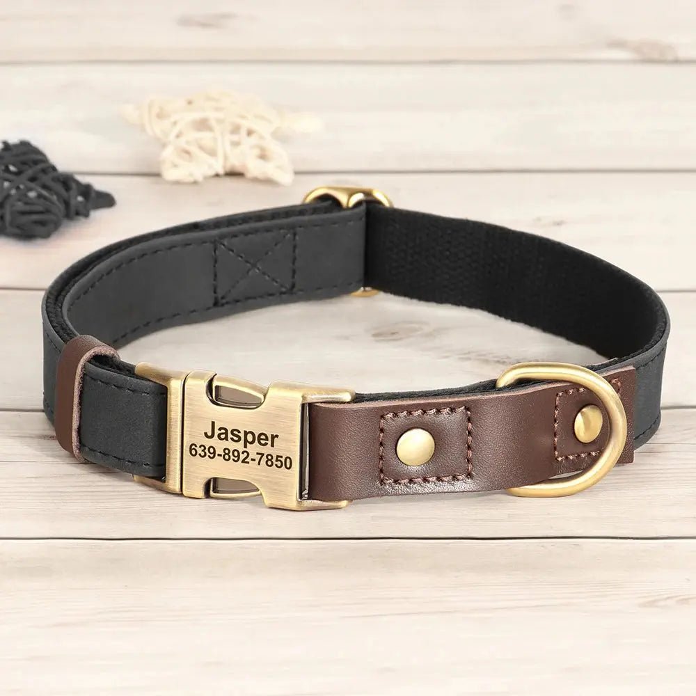 PawPrint™ Custom PU Leather Dog Collar | Shopulia