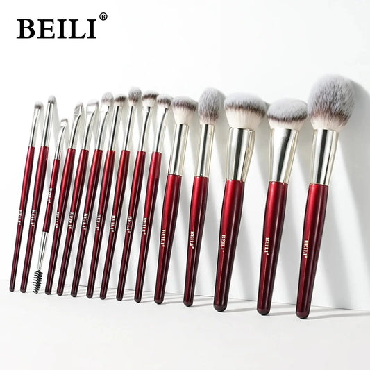 BEILI Makeup Brushes 15Pcs Professional Eyeshadow Brush Set Premium Synthetic Makeup Brushes for Liquid, Cream Powder Eyeshadow | Shopulia