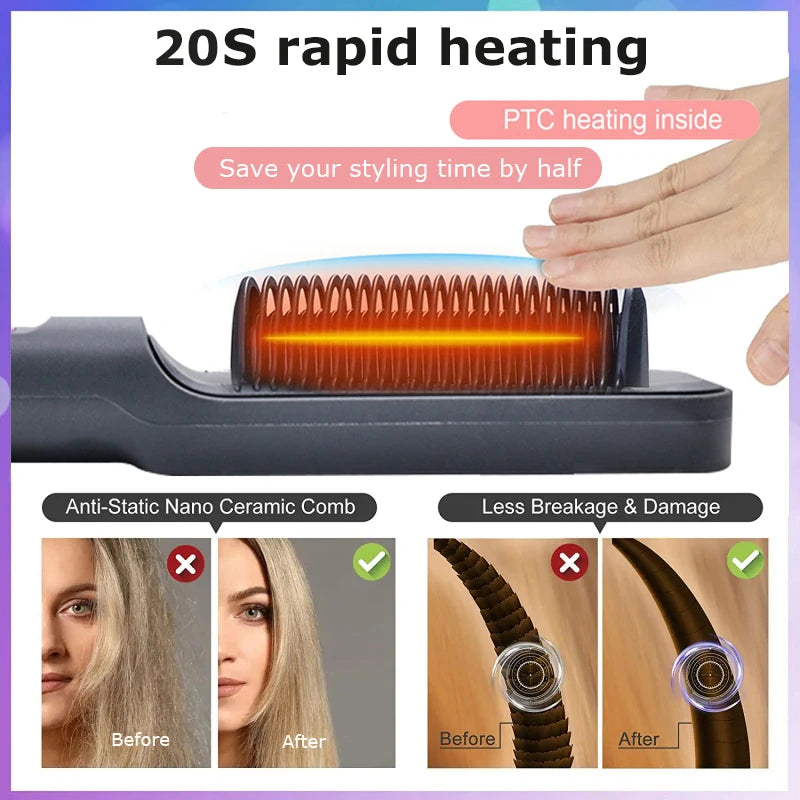 StraightPro™ Anti-Scald Hot Comb Shopulia