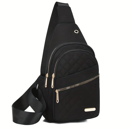 Secure & Organized: Lightweight Oxford Sling with Interior Zipper Pocket - Shopulia