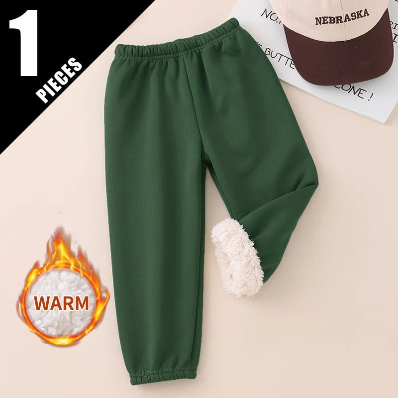 CozyKids™ Thick Plush Sports Pants Shopulia