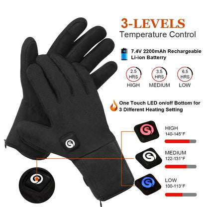 Winter Electric Heated Gloves With Battery Hand Warmer Heating Gloves Motorcycle Thermal Touch Screen Waterproof Bike Gloves Hot Shopulia