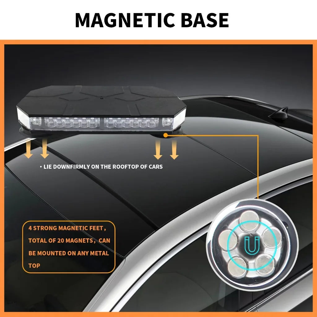 42 LED Car Roof Top Strobe Lights Emergency Warning Safety Beacon Magnetic Mount For Truck Ambulance Snow Plow police lights bli Shopulia