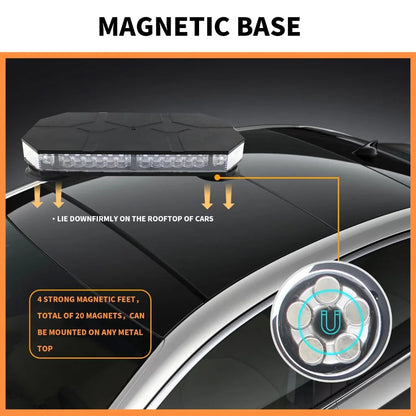 42 LED Car Roof Top Strobe Lights Emergency Warning Safety Beacon Magnetic Mount For Truck Ambulance Snow Plow police lights bli Shopulia