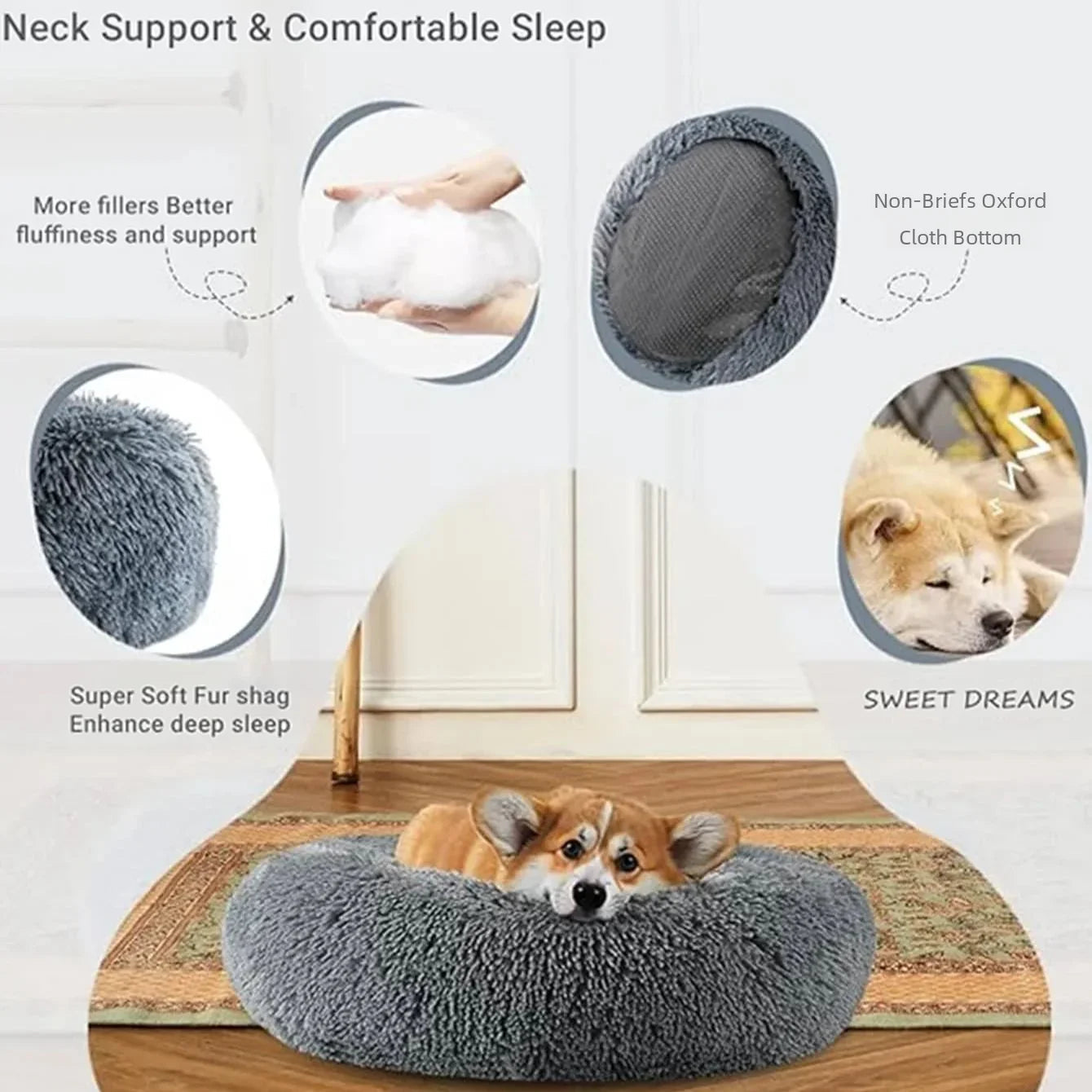 CozyPaw™ Round Pet Bed – Large & Medium Dogs Shopulia