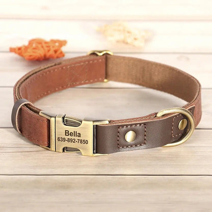PawPrint™ Custom PU Leather Dog Collar | Shopulia