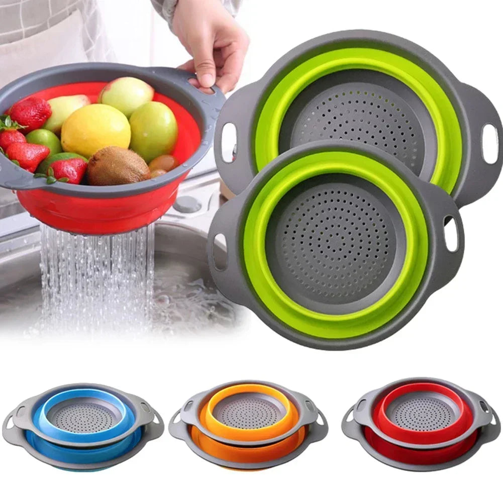 FoldiDrain™ Silicone Collapsible Basket Shopulia