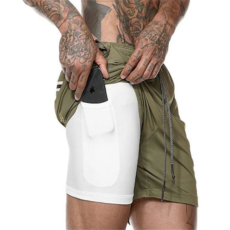 2026™ Men’s Double-Layer Sports Shorts Shopulia