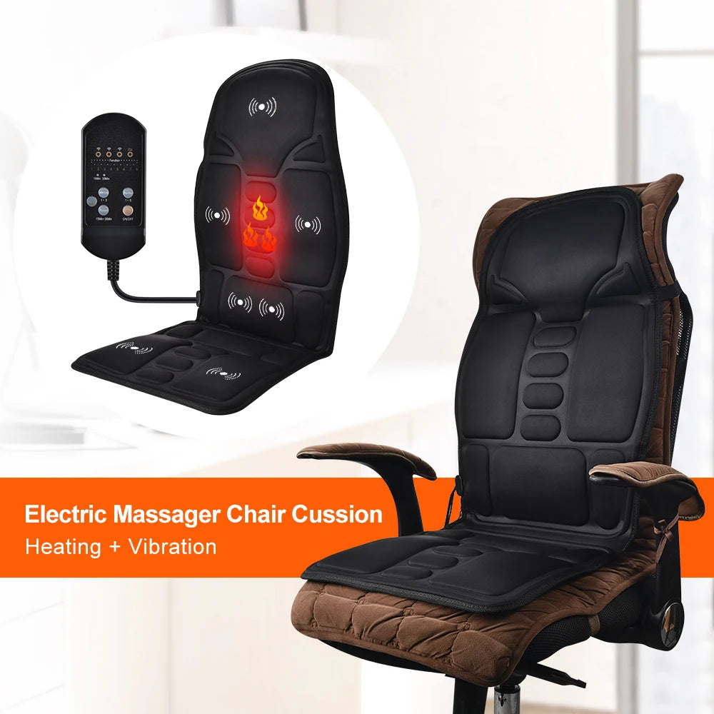 ThermaVibe™ Lumbar & Shoulder Massage Cushion Shopulia