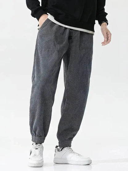 Autumn Winter Warm Motorcycle Jogger Corduroy Pants Men Tech Fleece Sweatpants Casual Harem Pants Male Sport Thermal Trousers | Shopulia