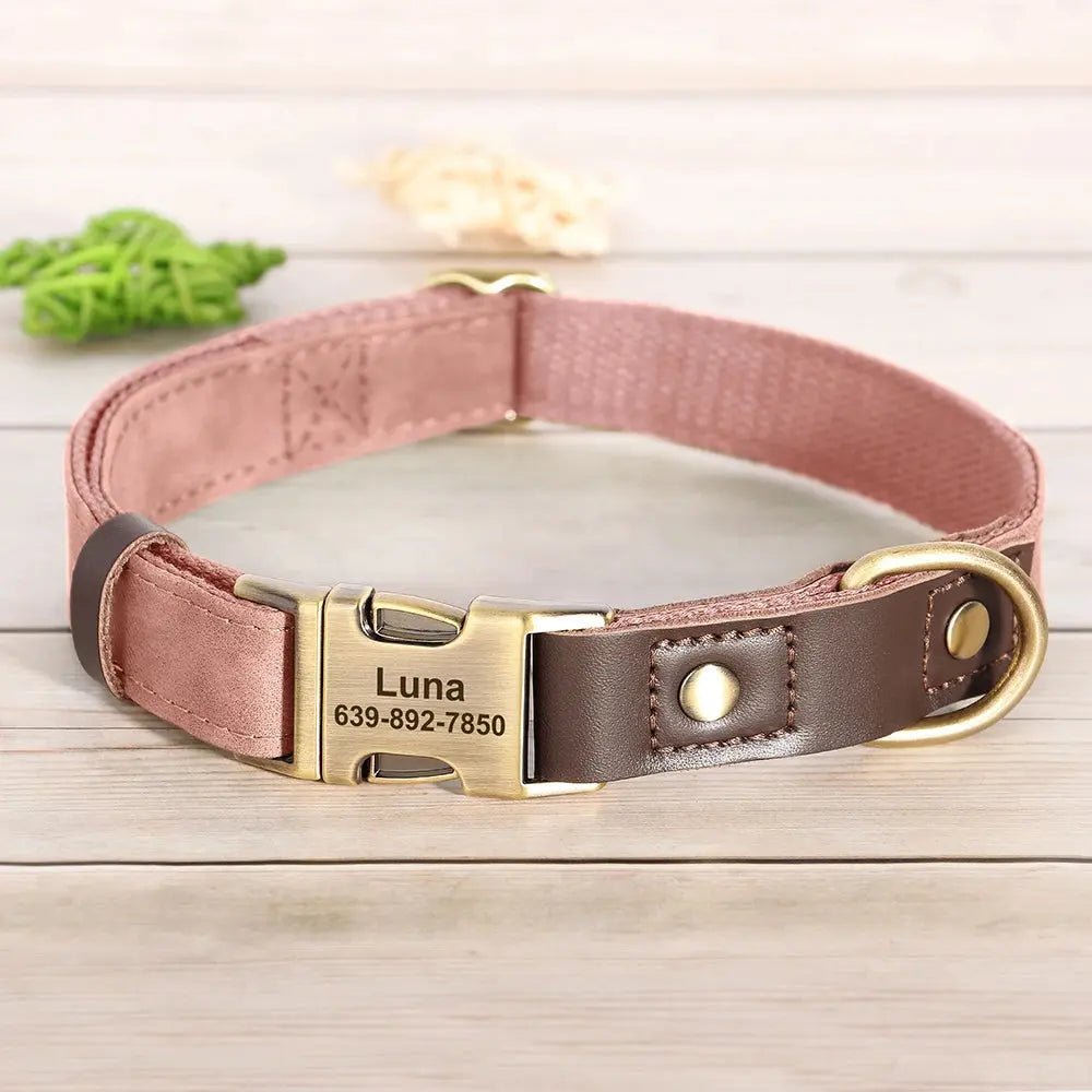 PawPrint™ Custom PU Leather Dog Collar | Shopulia