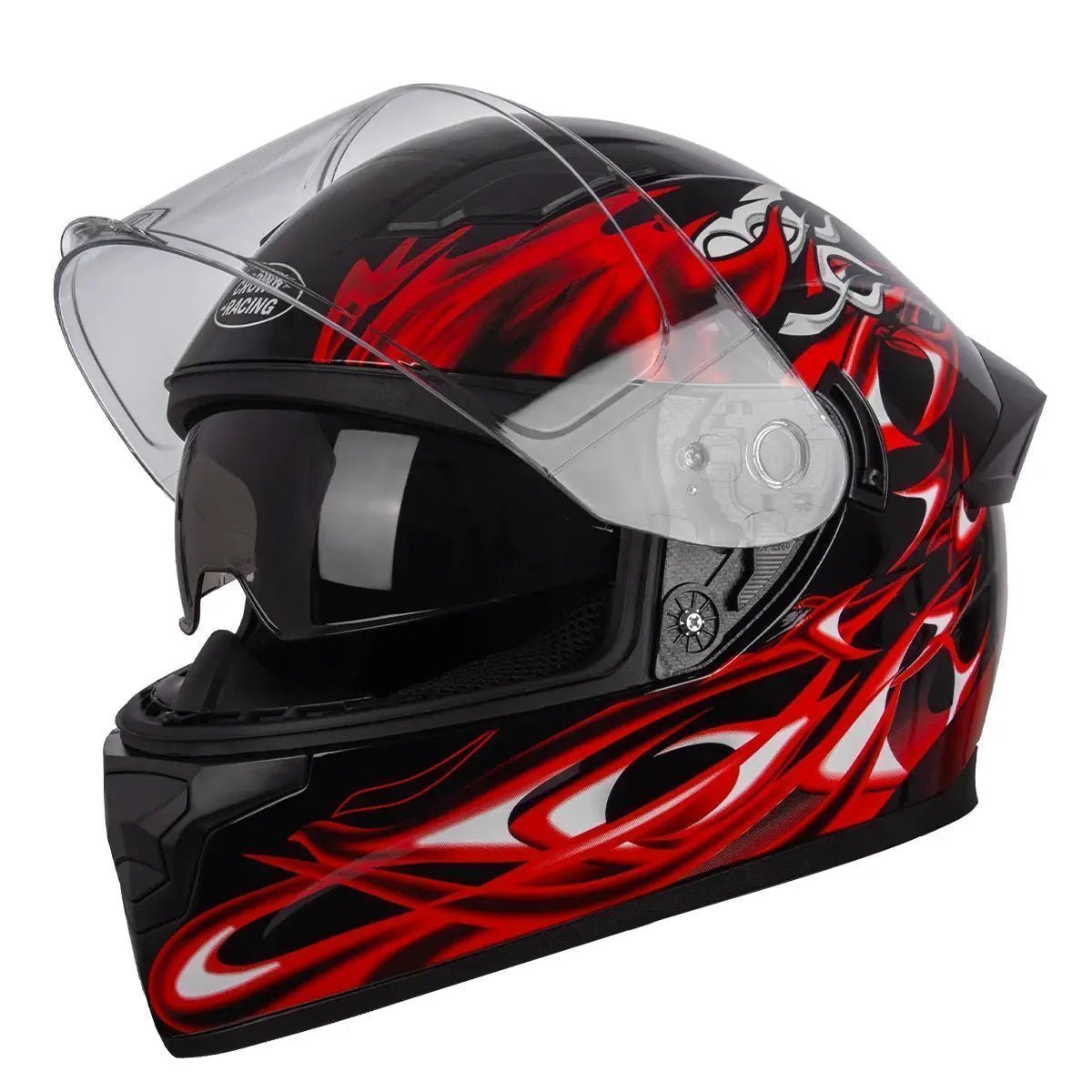 Full - Face Motorcycle Helmet DOT Certified Unisex Helmet with Built - in Sun Visor and Clear Outer Visor | Shopulia