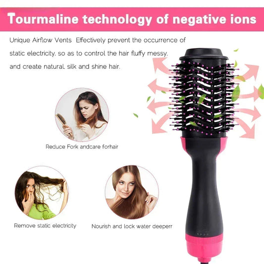 4 in1 hair straightener curling iron styling comb hot air comb volumizing hot air comb anionic straightening brush hair dryer Shopulia
