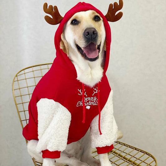 Pet Dog Clothes Winter Warm Cotton Fleece Christmas Fawn Sweatshirt Large Dog Golden Retriever Labrador Shopulia