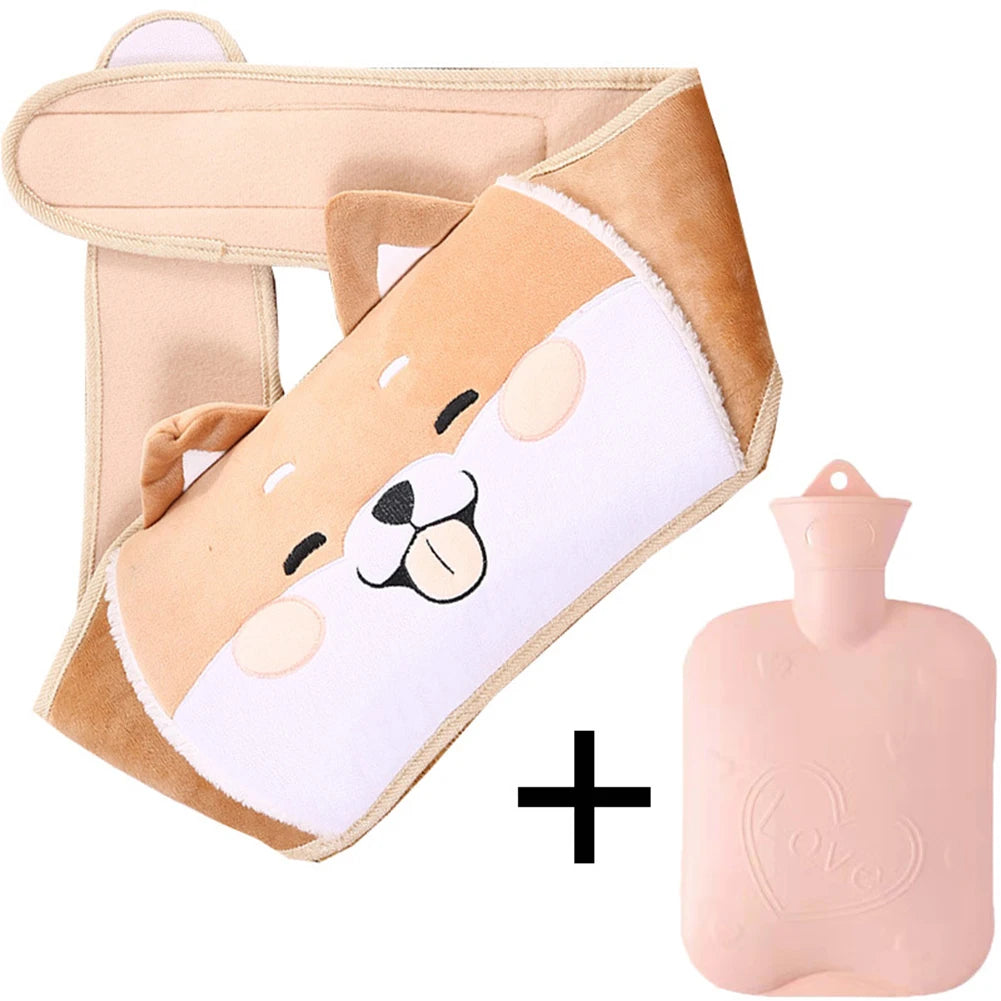2PCS/Set Thermal Hot Water Bag for Menstruation Water Bag Back Plush Pouch Waist Cover Belt Winter Hand Warmer Bag Warmer Waist Shopulia