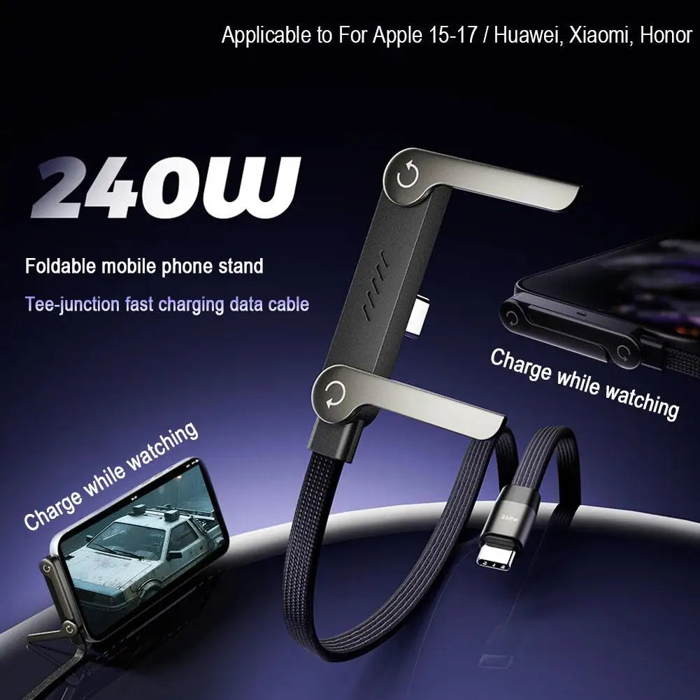 240W Fast Charging Cable 360° Rotation Adjustable Folding Holder With Braided Cable For Xiaomi For Samsung For Iphone 17 Shopulia