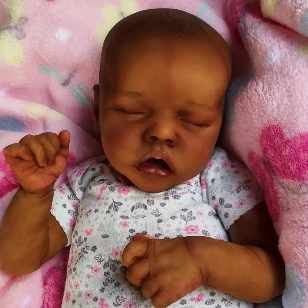 Risbecko 43CM Levi Newborn Baby Doll Reborn Sleeping Soft Silicone Flexible 3D Skin Tone with Visible Veins Hand Paint Hair Doll | Shopulia