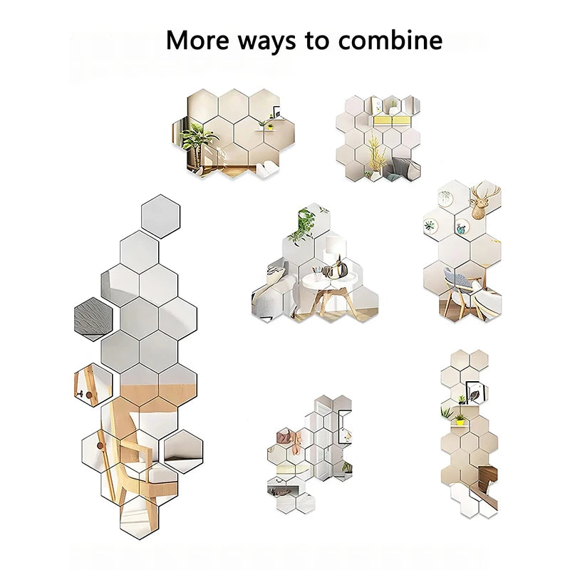 MirrorHex™ Wall Art Stickers for Home Decor Shopulia