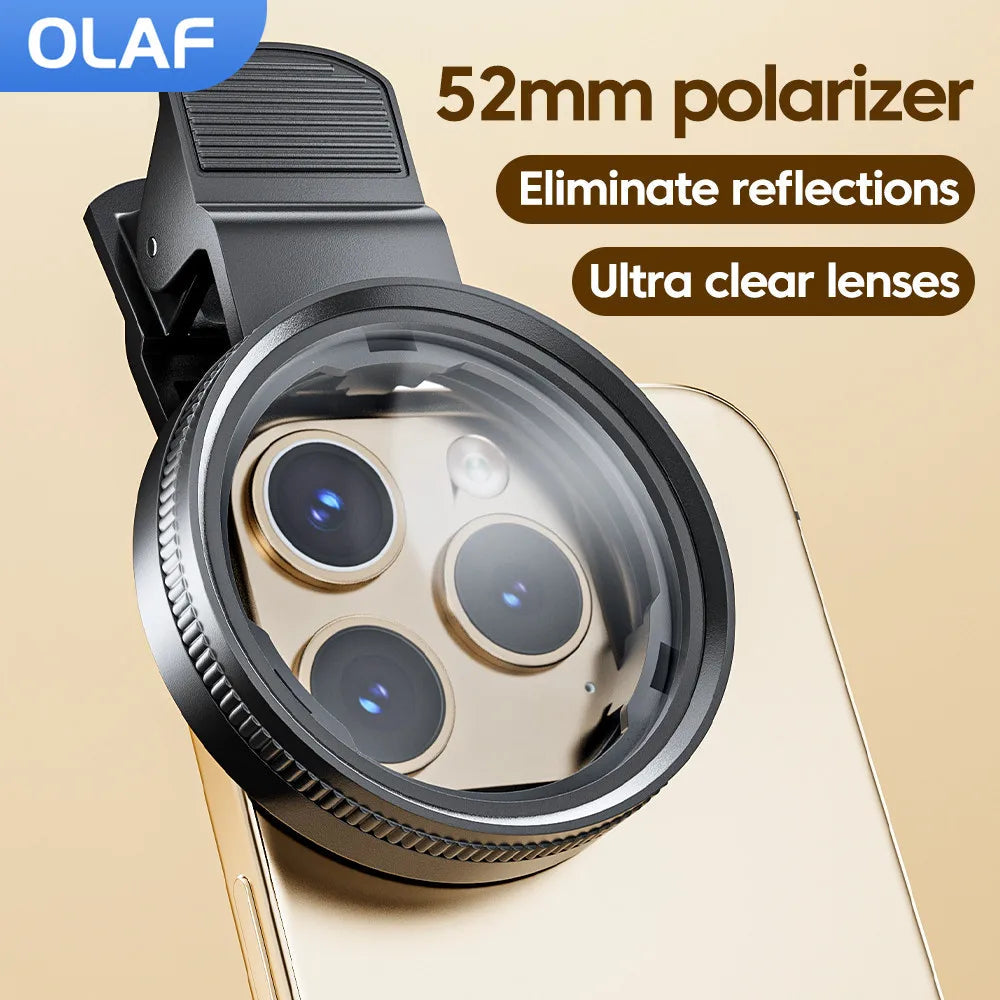 52mm CPL Universal With Clip Mobile Phone Lens Circular Polarizing Filter For iPhone Samsung smartphones Shopulia