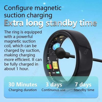 The Smart Ring for Men and Women: Heart Rate, Blood Oxygen, Sleep Tracking and More – IP68 Waterproof and; Multisport Modes