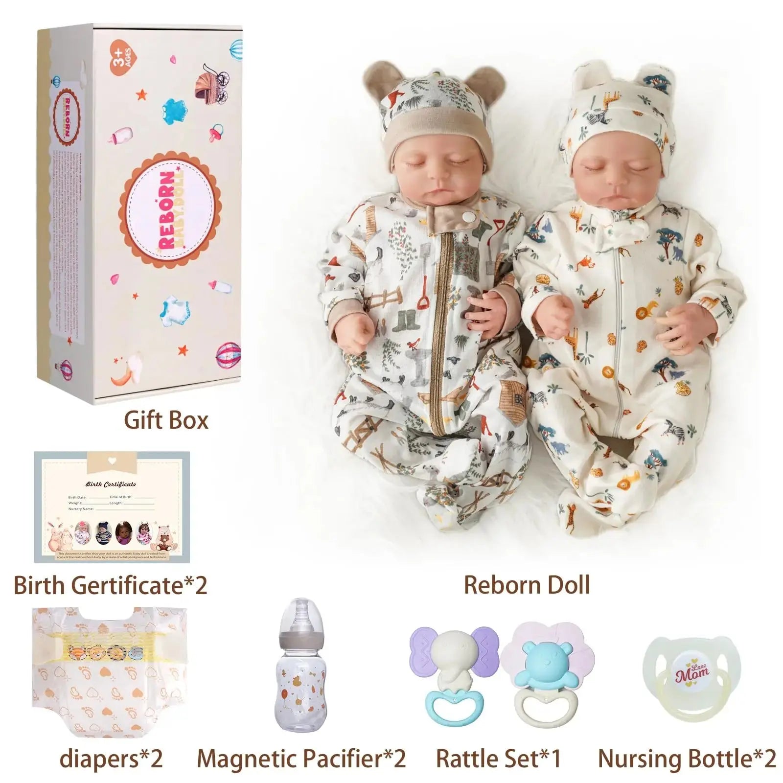 Reborn Baby Twins - 20 Inch Realistic Reborn Boys with Soft Fabric Body, Lifelike Newborn Dolls with Clothes and Accessories | Shopulia