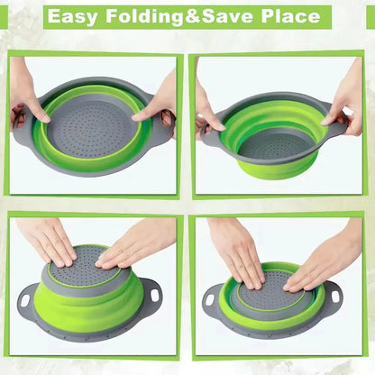 FoldiDrain™ Silicone Collapsible Basket Shopulia