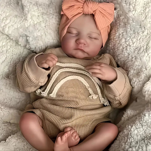 Risbecko Lifelike 43cm Finished Reborn Doll, Like Real Baby Handmade Art Doll, 3D Painted Skin With Visible Veins Vinyl Limbs Shopulia