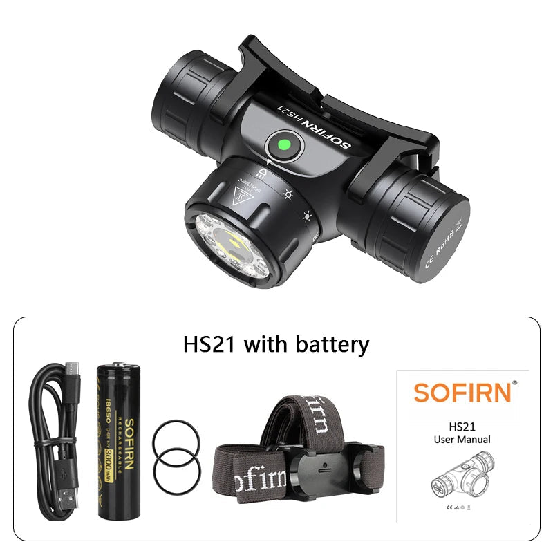 Sofirn HS21 2000lm EDC Headlamp 18650 USB C Rechargeable Flashlight SFT40 Powerful Headlight With Infrared Switch Shopulia