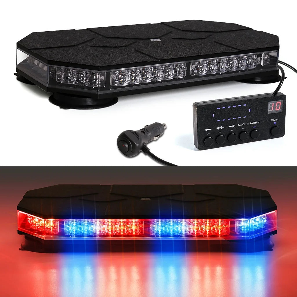 42 LED Car Roof Top Strobe Lights Emergency Warning Safety Beacon Magnetic Mount For Truck Ambulance Snow Plow police lights bli Shopulia
