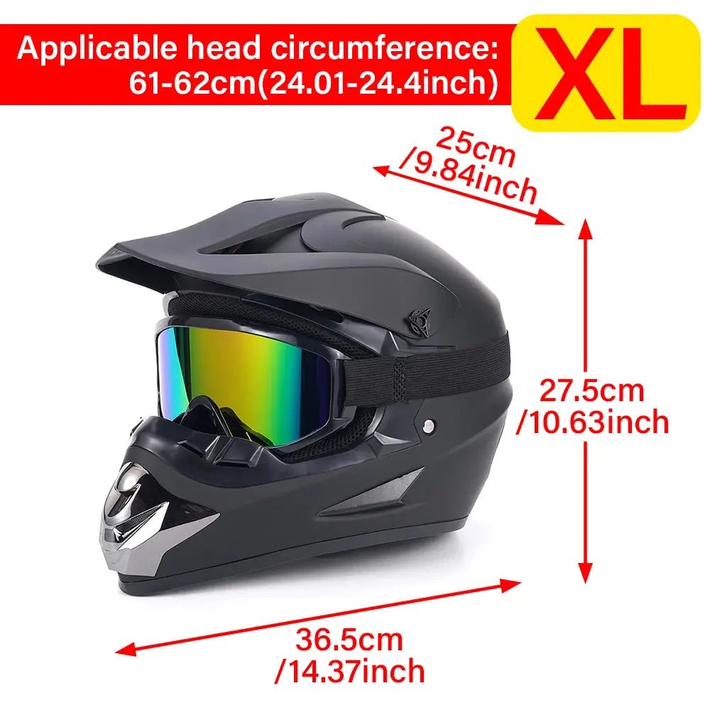 Motocross Full Face Helmet Adult Dirt Bike UTV Off-Road Helmet Goggles Gloves and Face Mask Matte Black Motorcycle Accessories | Shopulia