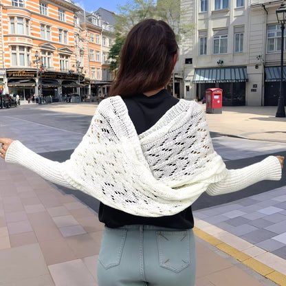 The CozeWrap: All-in-One Knitted Scarf with Sleeves | Winter Wear for Women - Shopulia