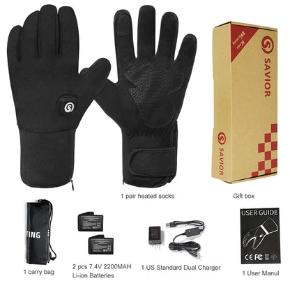 Winter Electric Heated Gloves With Battery Hand Warmer Heating Gloves Motorcycle Thermal Touch Screen Waterproof Bike Gloves Hot Shopulia