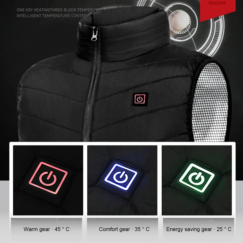 9 Heated Vest Zones Electric Heated Jackets Men Women Sportswear Heated Coat Graphene Heat Coat USB Heating Jacket For Camping Shopulia